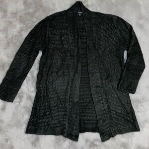 ☕️Evan Picone Black Open Front Cardigan